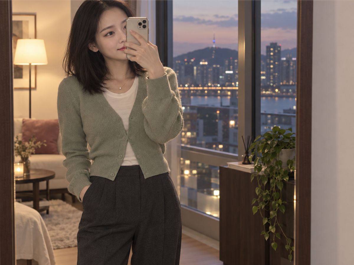 서울특별시 서대문구 이동과 방문 일정을 안내하는 젊은 성인 한국 여성 관리사